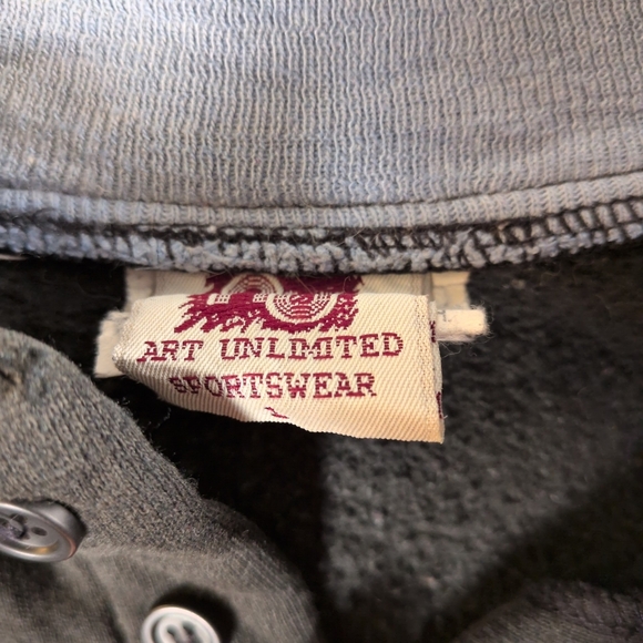 Vintage 90s Art Unlimited Men's Gray Wolf Nature Print Sweater - Picture 6 of 8